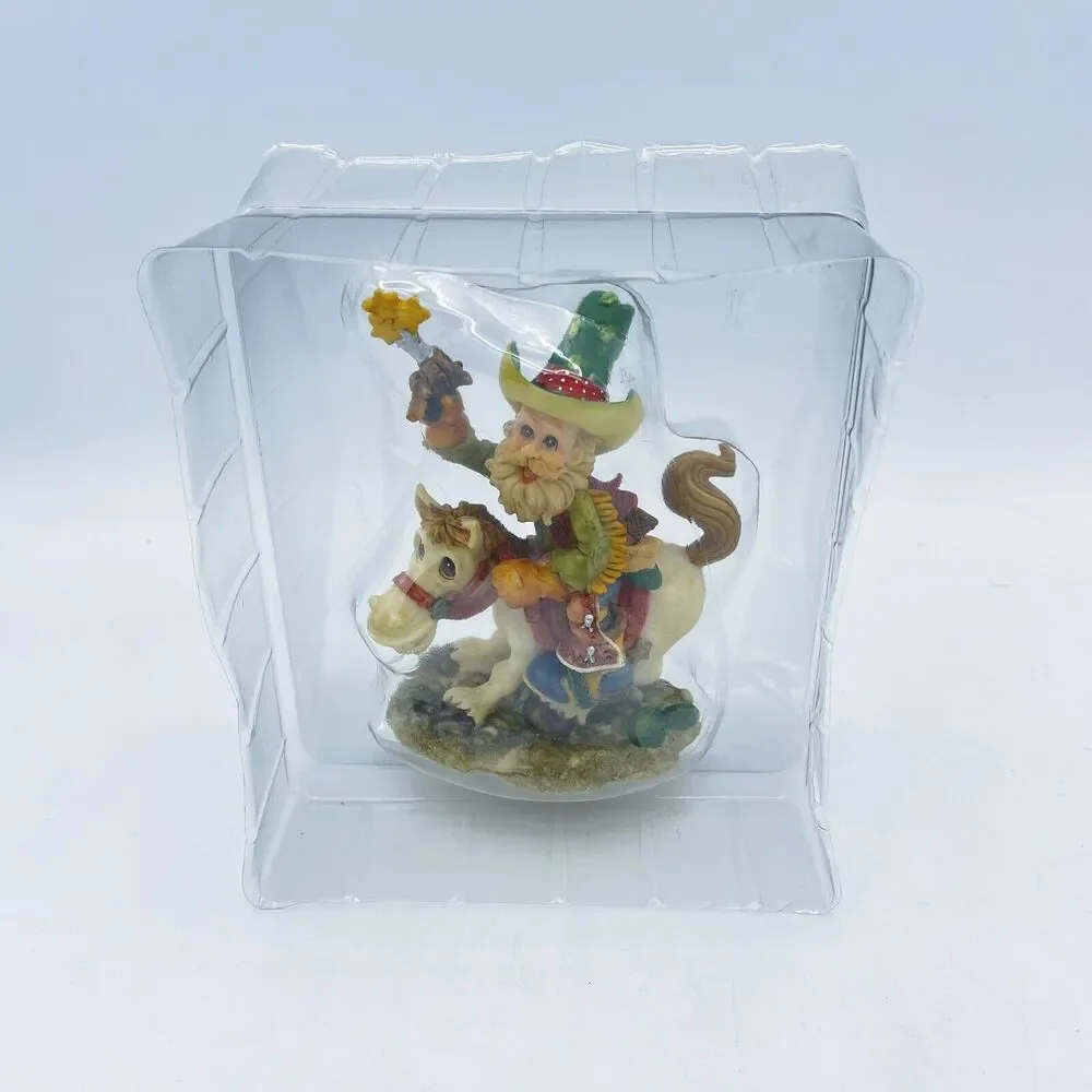 Vintage Santa's Keepsake Christmas Cowboy on a Horse Hand Painted Collectable